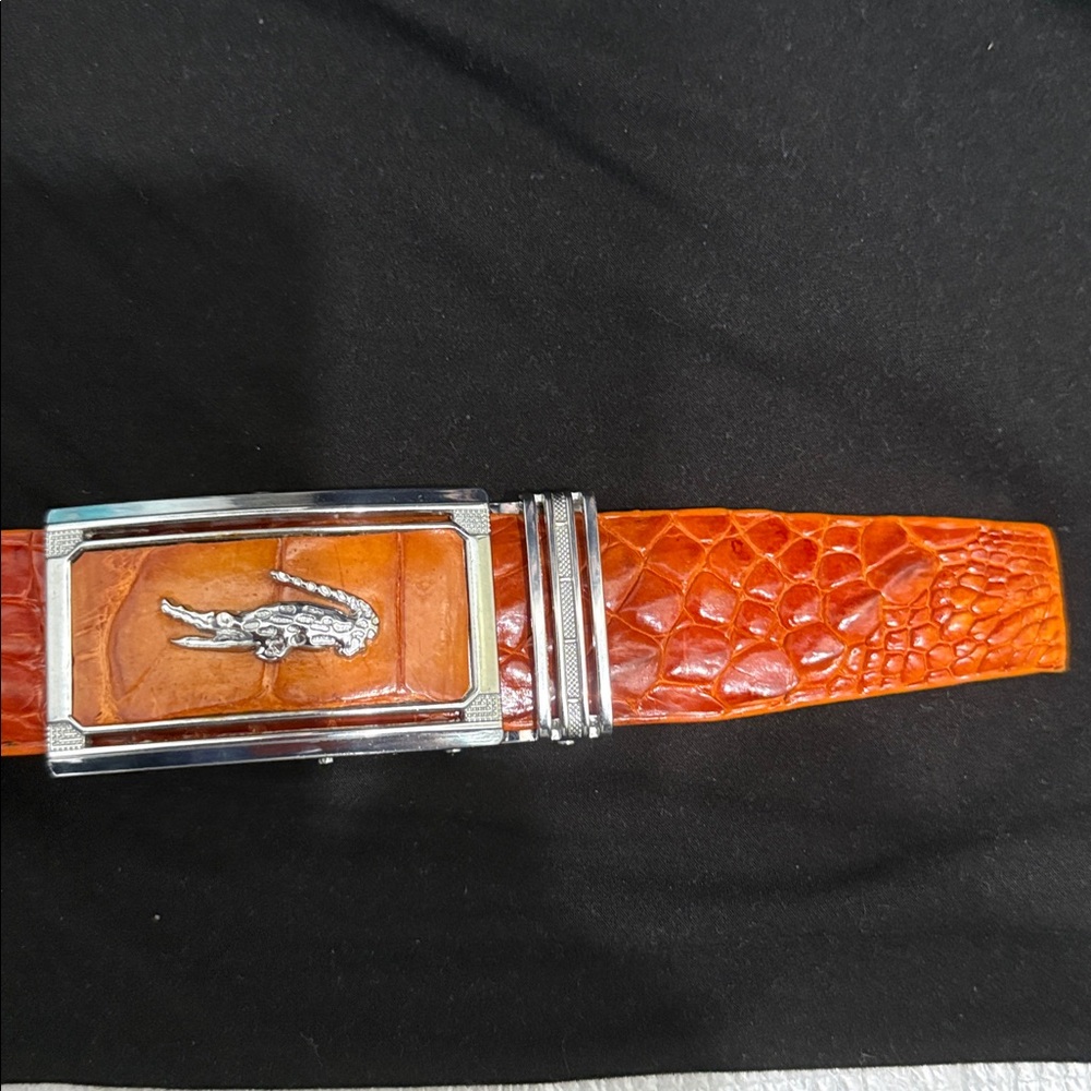 Tan Crocodile Pattern Belt - image 2